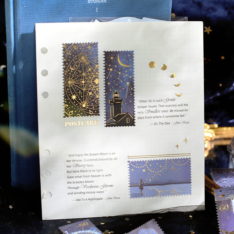Hot-Stamping Decorative Sticker-Stars Gourmet Stamp Travel b2