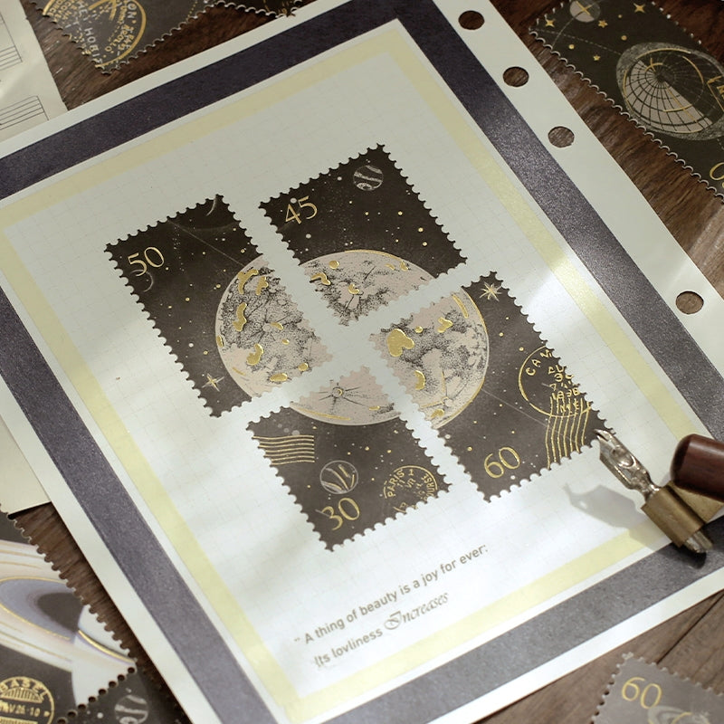 Hot-Stamping Decorative Sticker-Stars Gourmet Stamp Travel b3