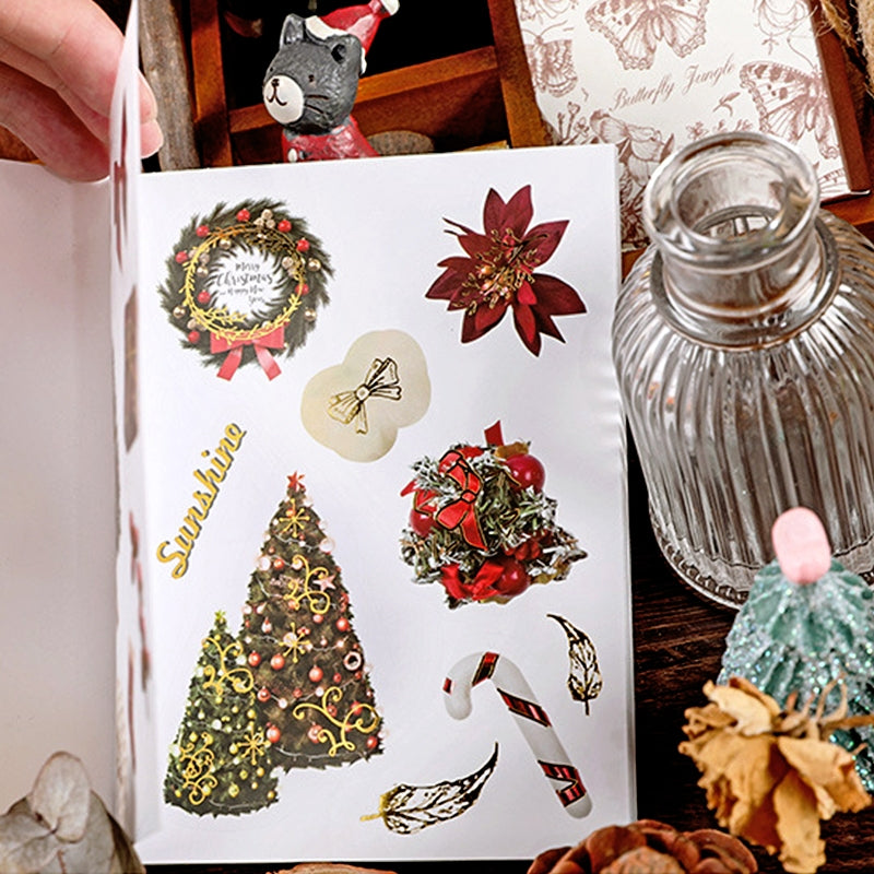 Hot Stamping Gold Merry Christmas Sticker Book b3