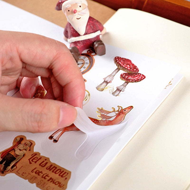 Hot Stamping Gold Merry Christmas Sticker Book c2