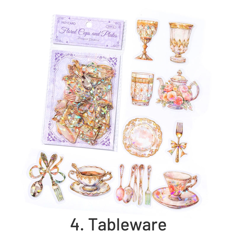 Household Items PET Stickers - Plant, Bottle, Furniture, Tableware, Window, Clock, Lamp sku-4