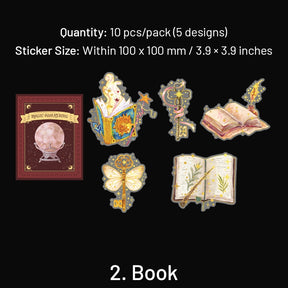 HP Wizard Magic PET Stickers - Potion Making, Book, Owl, Hat, Potion, Flying Broomstick sku-2
