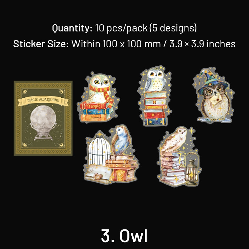 HP Wizard Magic PET Stickers - Potion Making, Book, Owl, Hat, Potion, Flying Broomstick sku-3