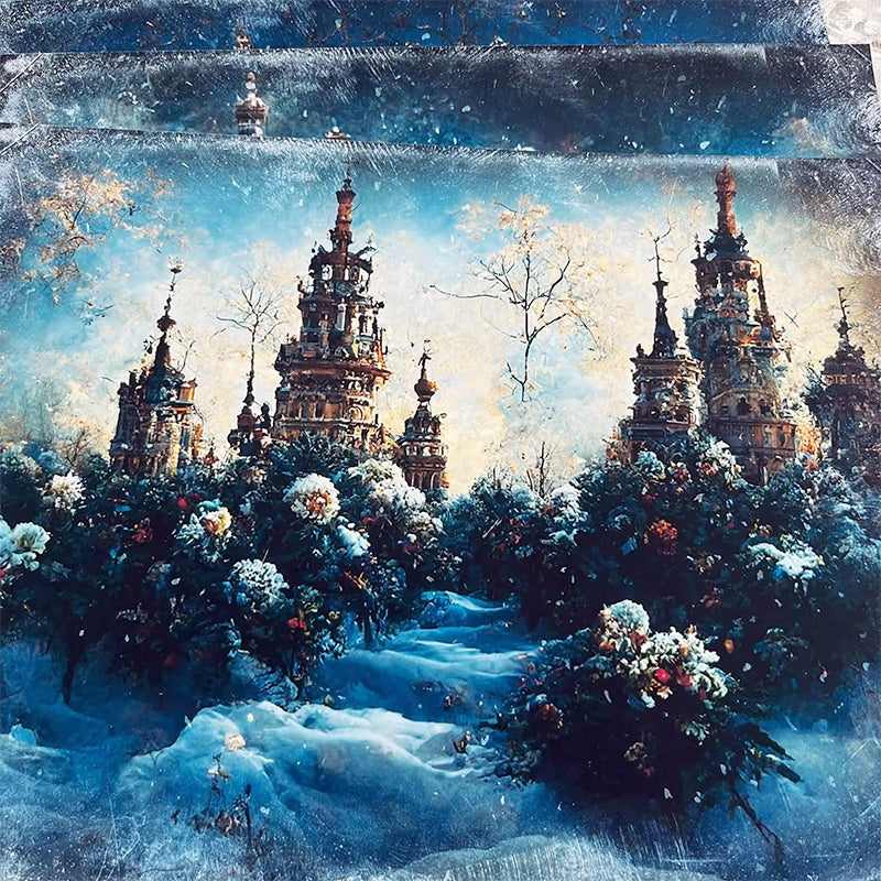 Ice Castle Landscape Background Scrapbook Paper a