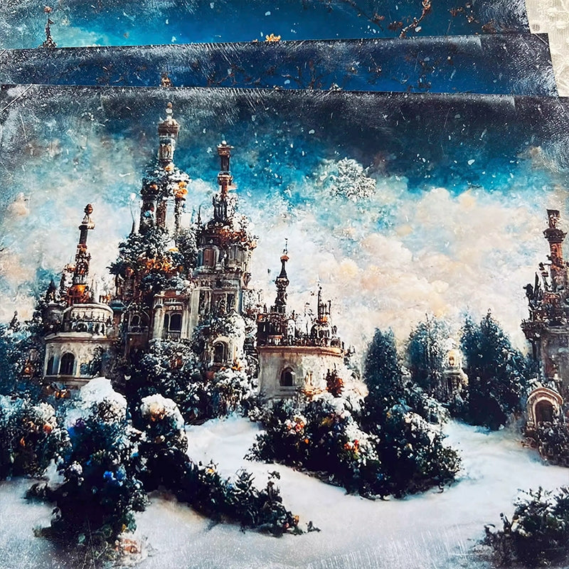 Ice Castle Landscape Background Scrapbook Paper b2