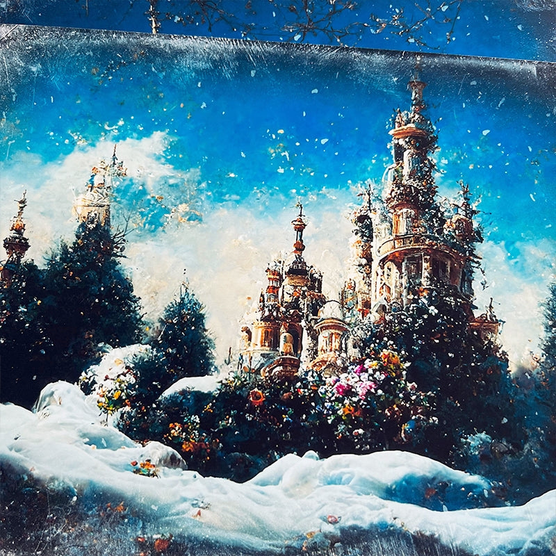 Ice Castle Landscape Background Scrapbook Paper b5
