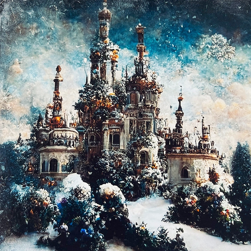 Ice Castle Landscape Background Scrapbook Paper b6