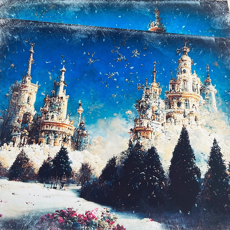 Ice Castle Landscape Background Scrapbook Paper sku