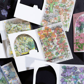 Impression Garden Series Vintage Holographic Flower Plant Stickers b5
