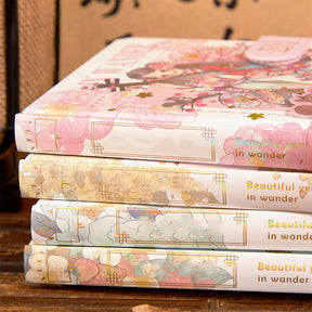 In Wander Series Antique Cute Girl Magnetic Buckle Diary Journal c
