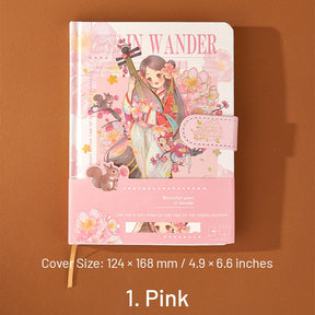 In Wander Series Antique Cute Girl Magnetic Buckle Diary Journal sku-1