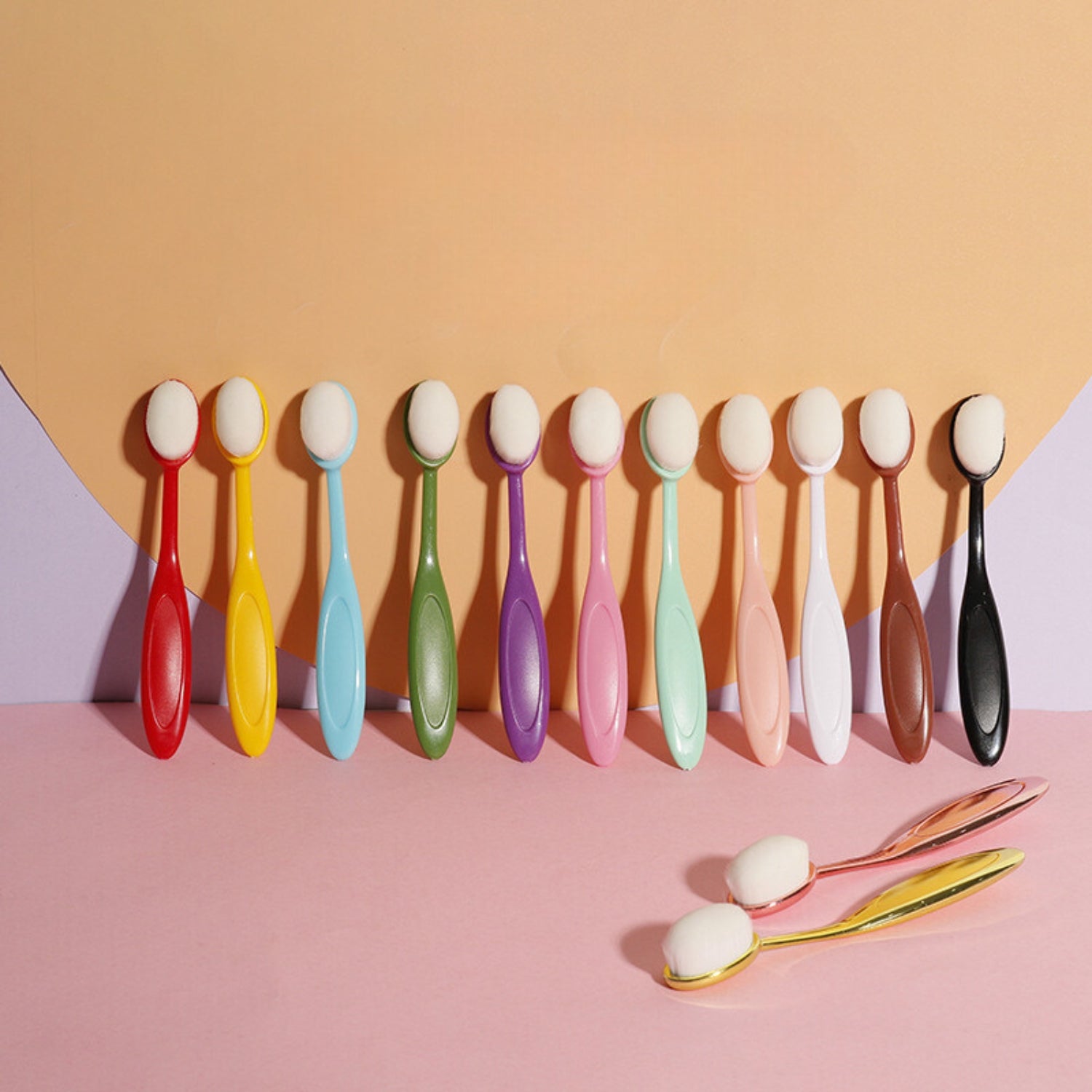 Ink Blending Brushes with Color Handles Product Details ◎Material ABS Plastic ◎Color：Cream ◎Size： 205mm  8.2 120mm  4.8 (1)