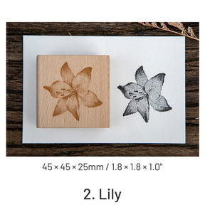 Ink Blossom Creative Retro Flower Wooden Rubber Stamp sku-2