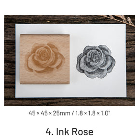 Ink Blossom Creative Retro Flower Wooden Rubber Stamp sku-4