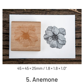 Ink Blossom Creative Retro Flower Wooden Rubber Stamp sku-5