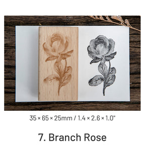 Ink Blossom Creative Retro Flower Wooden Rubber Stamp sku-7