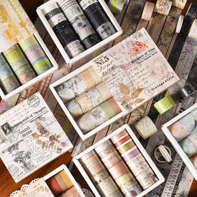 Vintage Washi Tape Set (20 rolls) - Monet, Manuscript, Divination, Book, Plant, Insect