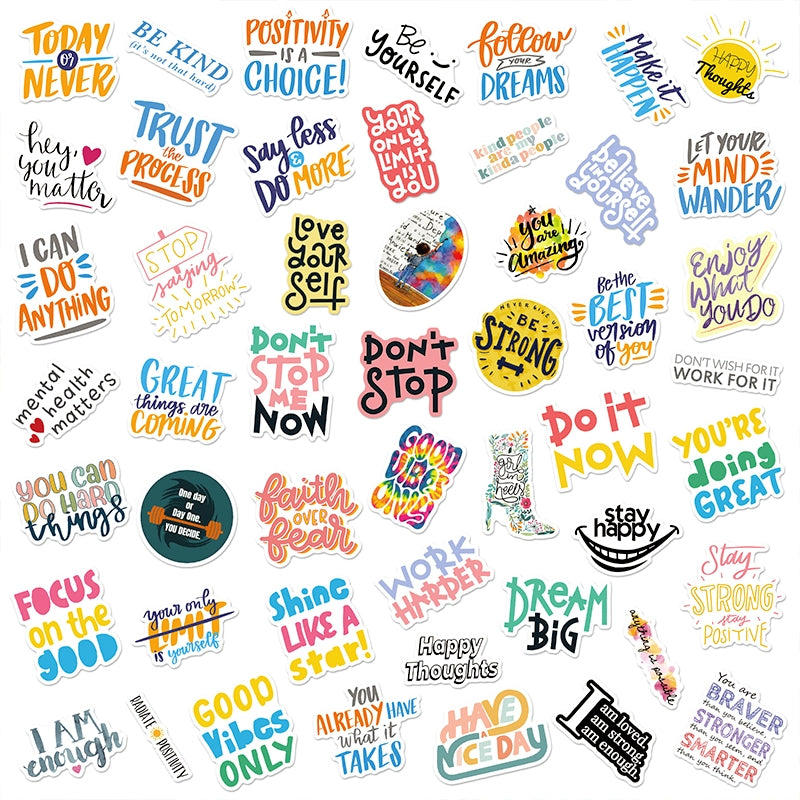Inspirational English Slogan Words Text Stickers c