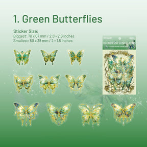 Iridescent Gold Butterfly PET Stickers sku-1