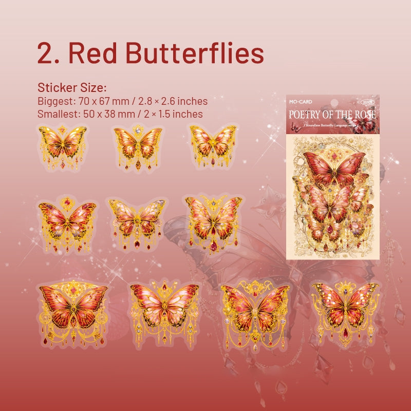 Iridescent Gold Butterfly PET Stickers sku-2