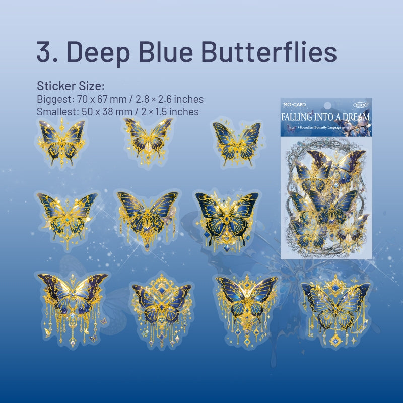 Iridescent Gold Butterfly PET Stickers sku-3