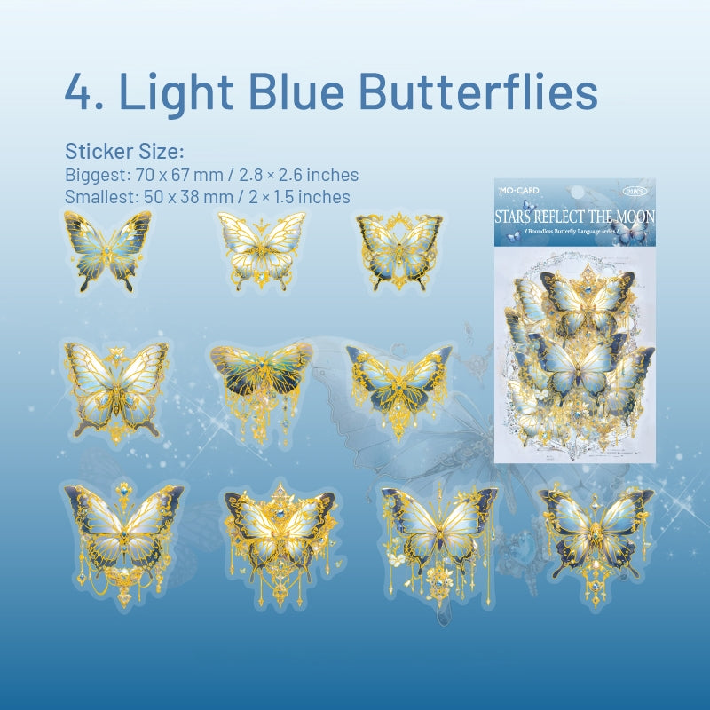 Iridescent Gold Butterfly PET Stickers sku-4