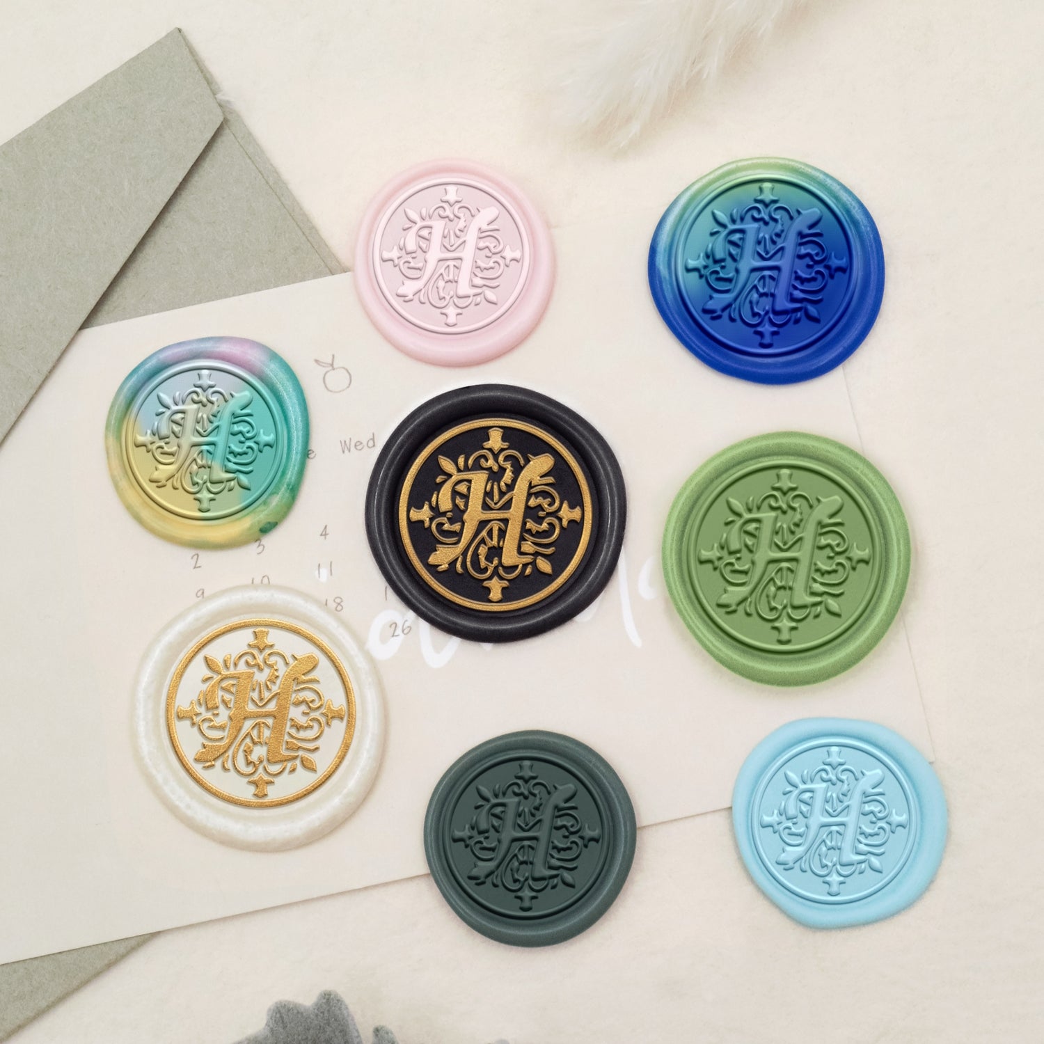 Iris Alphabet Wax Seal Stamp - H 3
