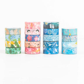 Japanese-style Washi Tape with Plants Animals Sea and Fireworks b