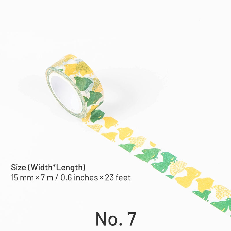 Japanese-style Washi Tape with Plants Animals Sea and Fireworks sku-7