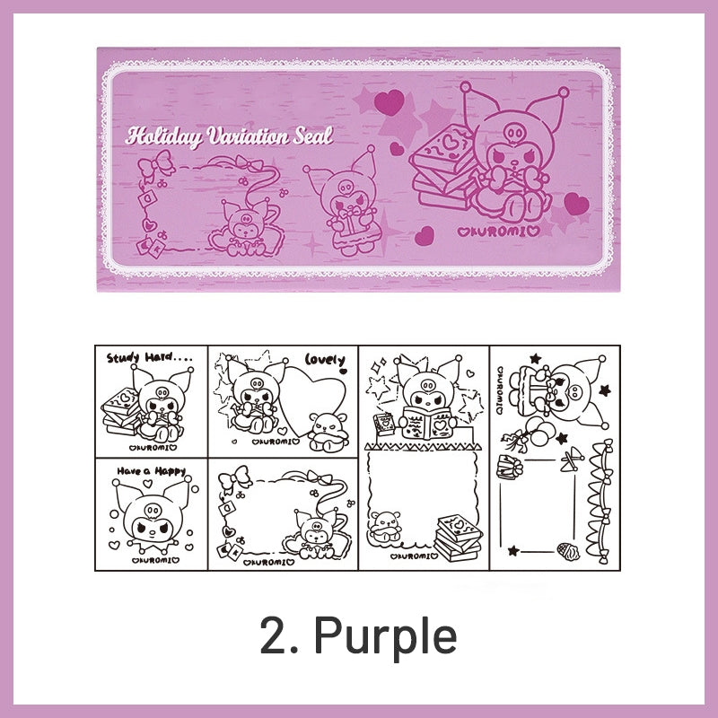 Joyful Holiday Theme Cartoon Wood Rubber Stamp Set sku-2