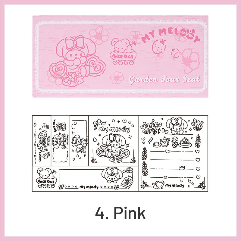 Joyful Holiday Theme Cartoon Wood Rubber Stamp Set sku-4
