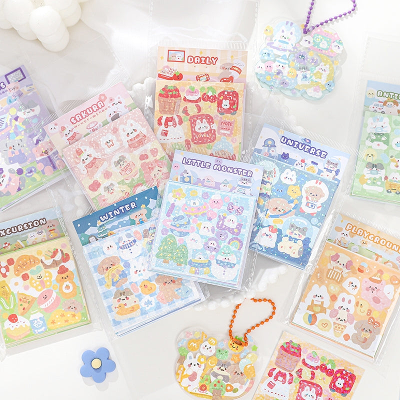 Kawaii Cartoon Animal Children's Journal Decorative Stickers a