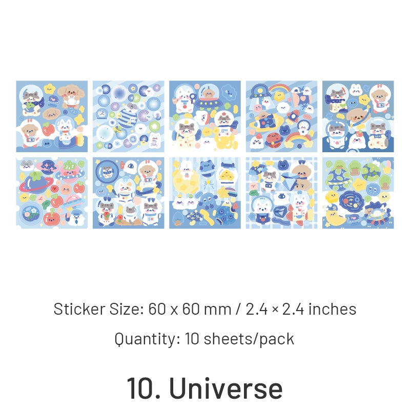 Kawaii Cartoon Animal Children's Journal Decorative Stickers sku-10