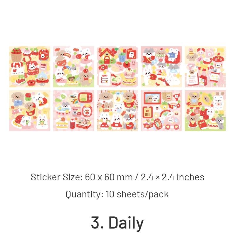 Kawaii Cartoon Animal Children's Journal Decorative Stickers sku-3