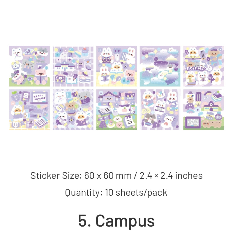 Kawaii Cartoon Animal Children's Journal Decorative Stickers sku-5