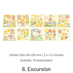 Kawaii Cartoon Animal Children's Journal Decorative Stickers sku-6