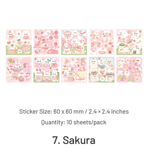 Kawaii Cartoon Animal Children's Journal Decorative Stickers sku-7
