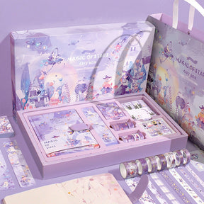 Kawaii Cartoon Magic Journal Gift Set - Magical Witch's Realm, Rabbits and Girls2