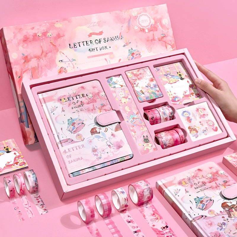 Kawaii Cartoon Magic Journal Gift Set - Magical Witch's Realm, Rabbits and Girls6