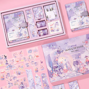 Kawaii Cartoon Magic Journal Gift Set - Magical Witch's Realm, Rabbits and Girls8