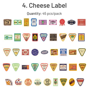 Label PET Stickers - Tag, Food Poster, Fairy Tale, Cheese, Ticket, Girl sku-4