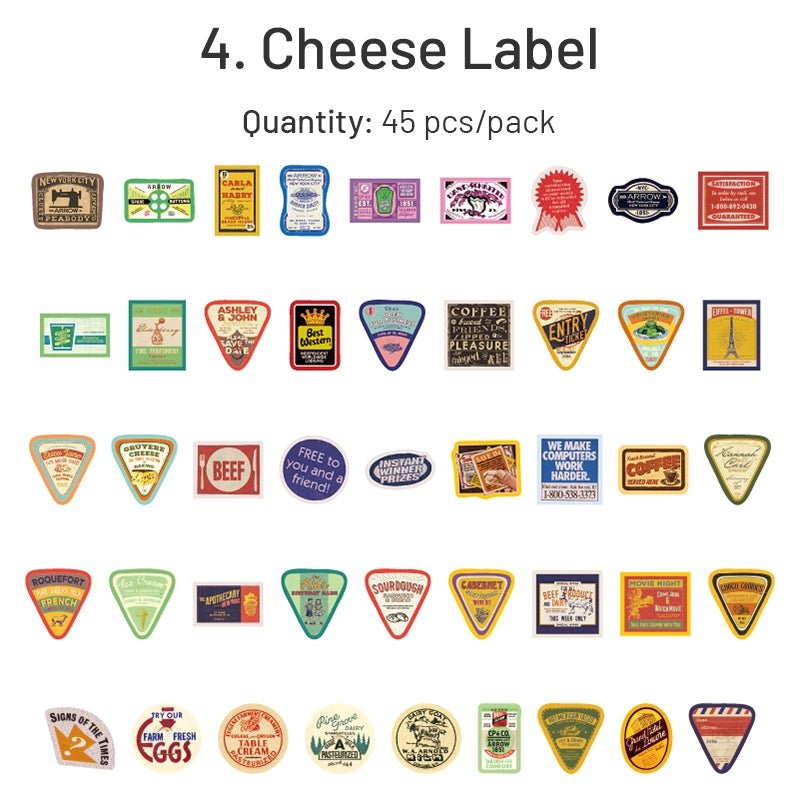 Label PET Stickers - Tag, Food Poster, Fairy Tale, Cheese, Ticket, Girl sku-4