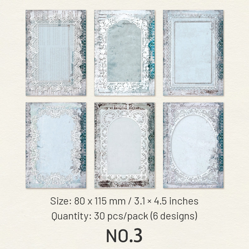 Lace and Botanical Blank Decorative Paper sku-3
