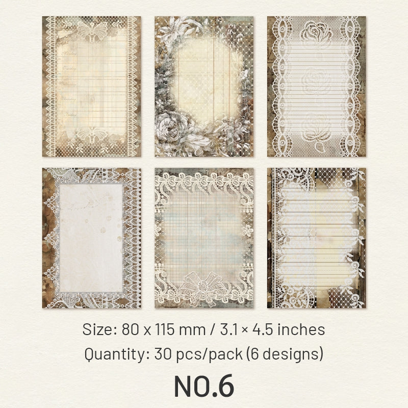 Lace and Botanical Blank Decorative Paper sku-6
