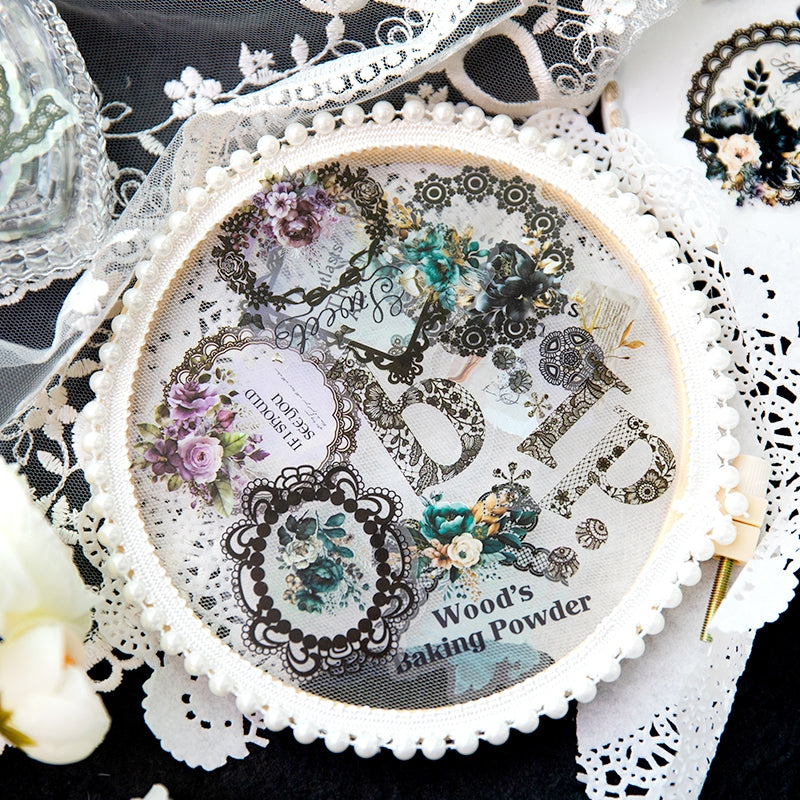 Lace and Flower PET Stickers b1