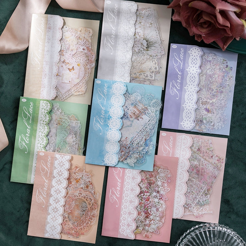 Lace PET Stickers - Borders, Butterfly, Feather, Door, Flower a