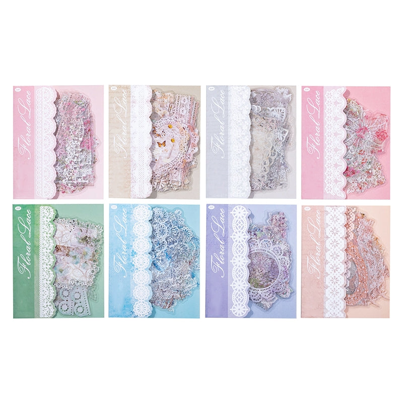 Lace PET Stickers - Borders, Butterfly, Feather, Door, Flower b6