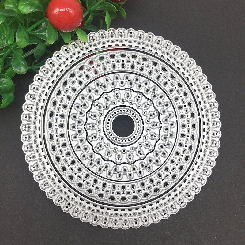 Lace Round Border Carbon Steel Crafting Dies Set (4 in 1) b1