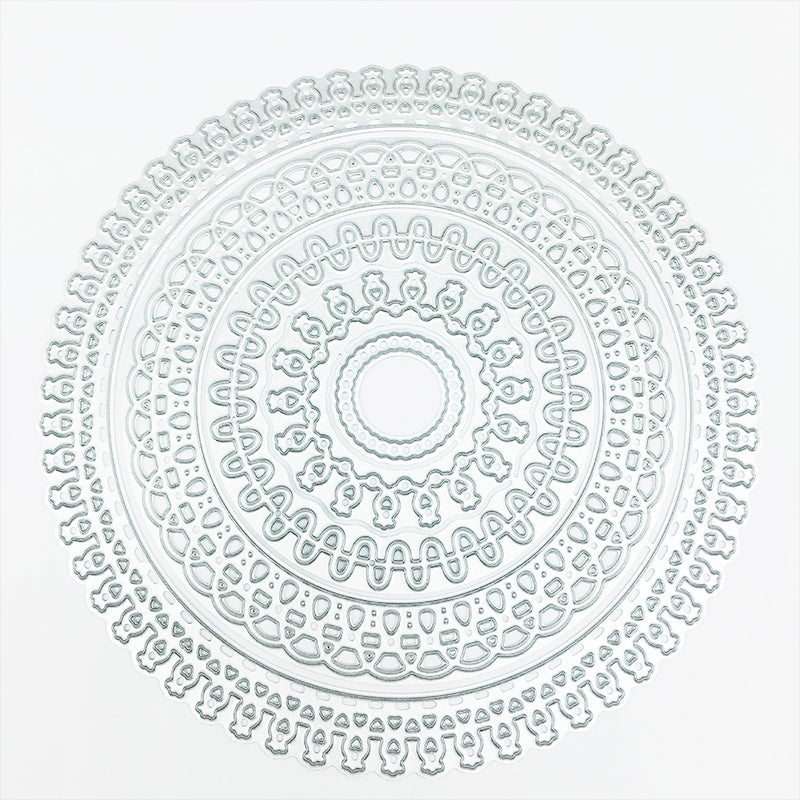 Lace Round Border Carbon Steel Crafting Dies Set (4 in 1) b2