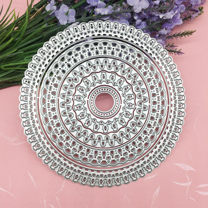 Lace Round Border Carbon Steel Crafting Dies Set (4 in 1) b3